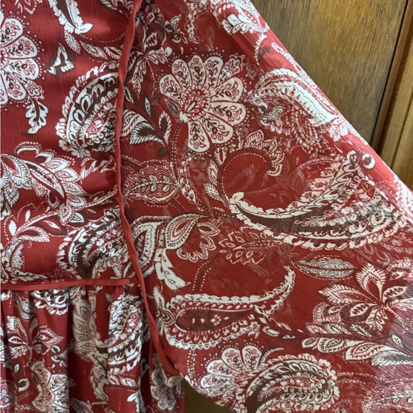 Blue Rain Red Chiffon Dress - Picture 10 of 15